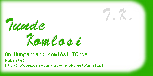tunde komlosi business card